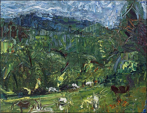The goats at Maison Comminges        oil on board       45x61cms   2013.jpg